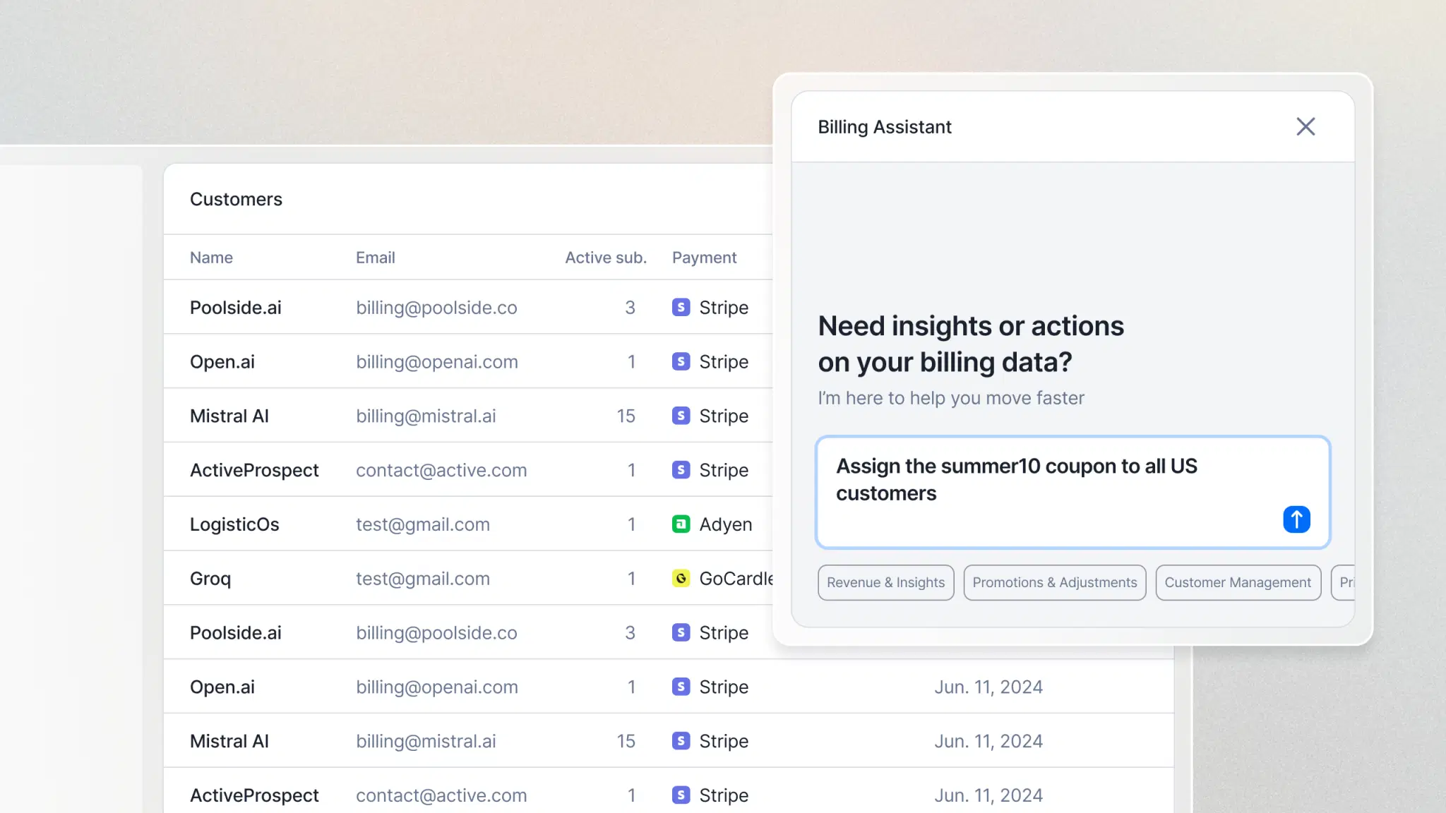 The billing assistant