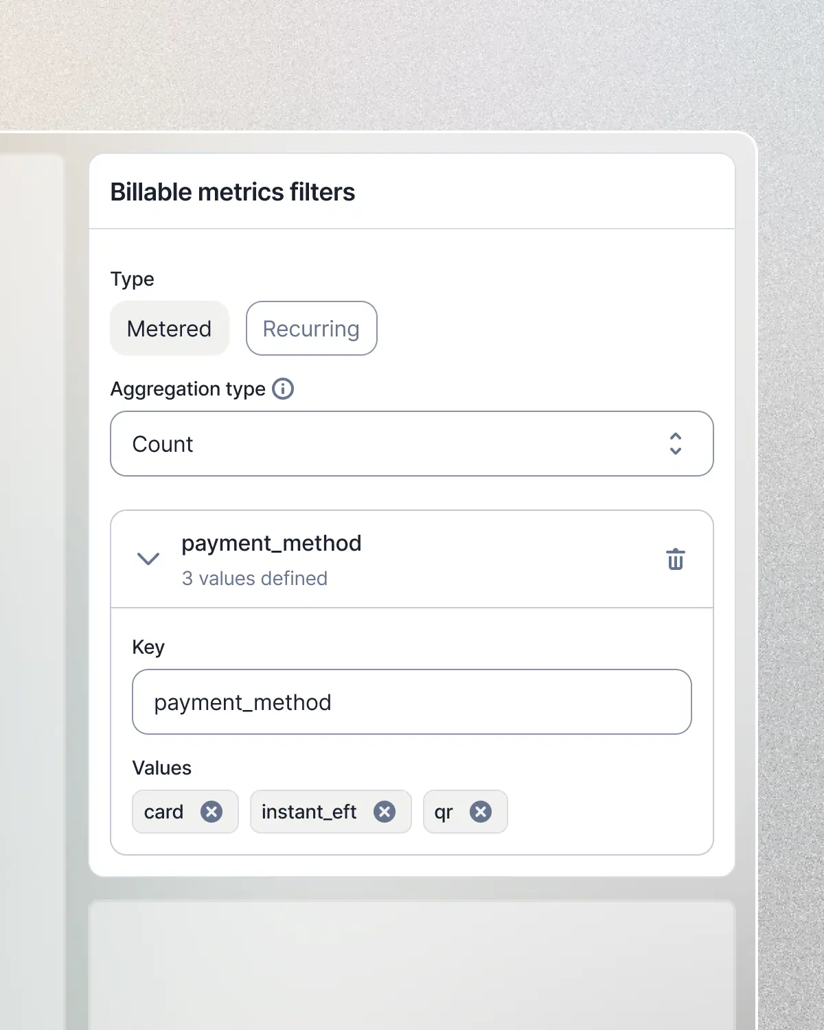 Define billable metrics.