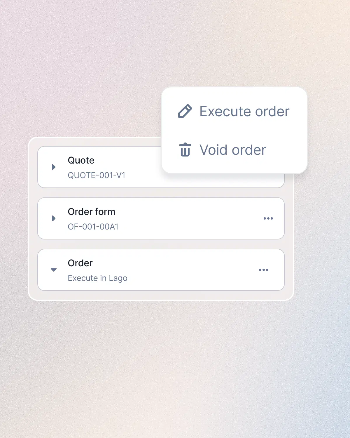 Execute the order.