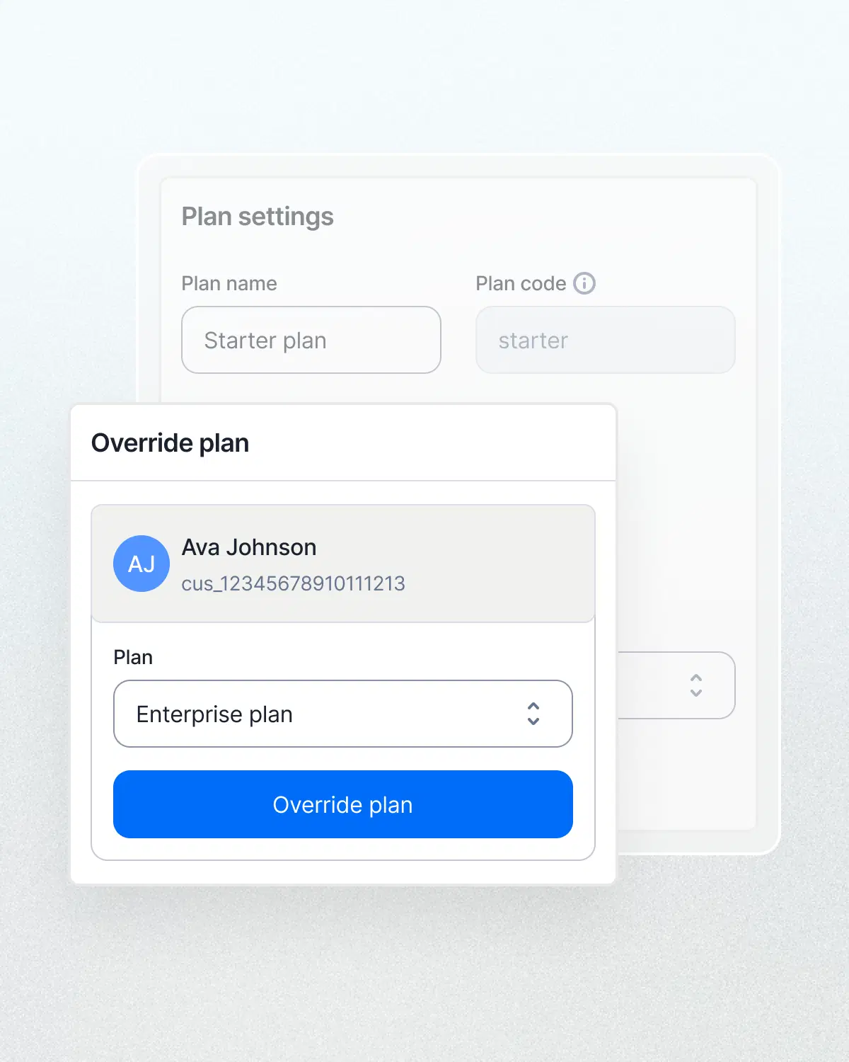 Customize with overrides.