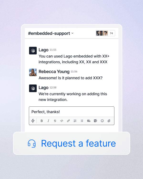 Full support for Embedded partners.