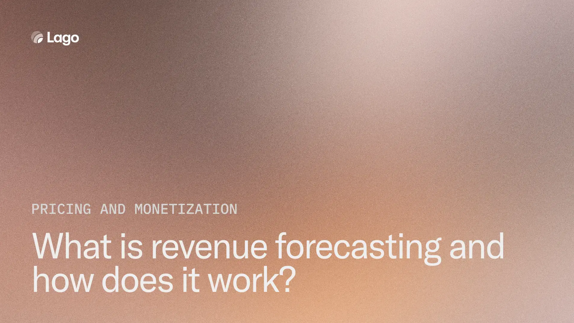 What is revenue forecasting and how does it work?